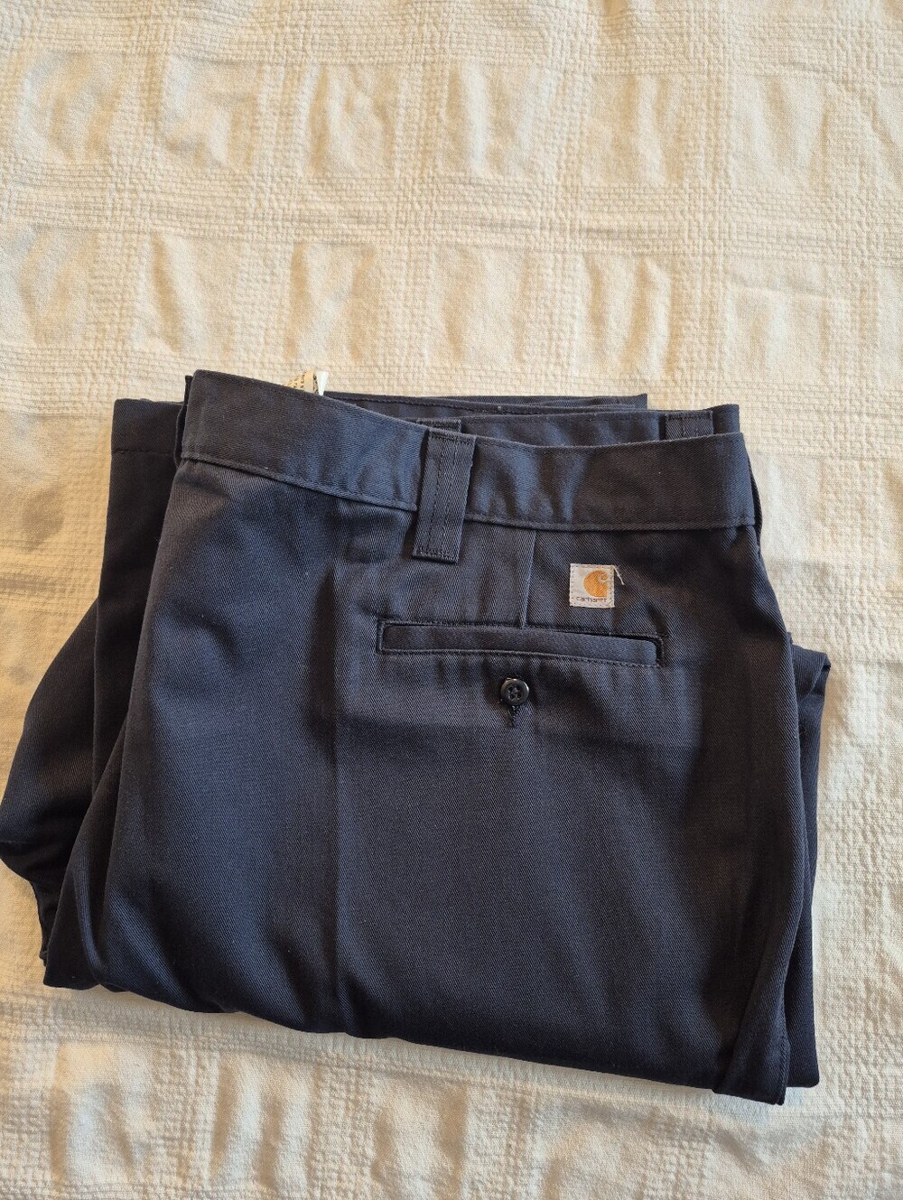Carhartt men's 48 x 30 navy blue twill work pants style B290 EUC or better